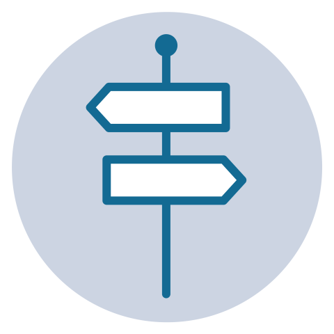 icon of 2 signs pointing in different directions