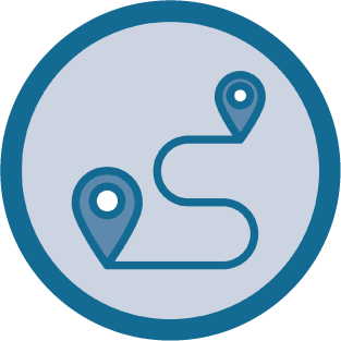 Icon to represent a journey