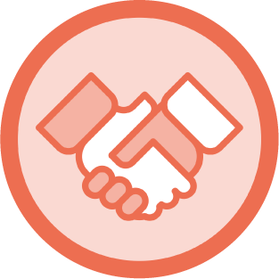 Icon to represent employer handshake